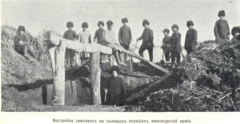фотографии русско-японская война на суше - землянки на тыловых позициях